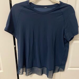 Lululemon Athletica Deep Blue Short Sleeve Top